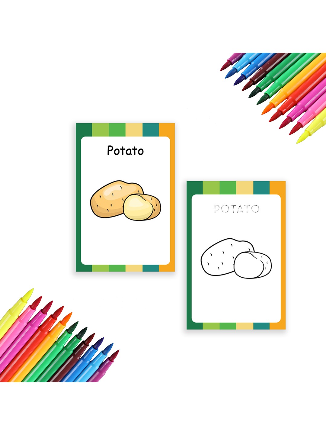 Vegetables Flash Cards