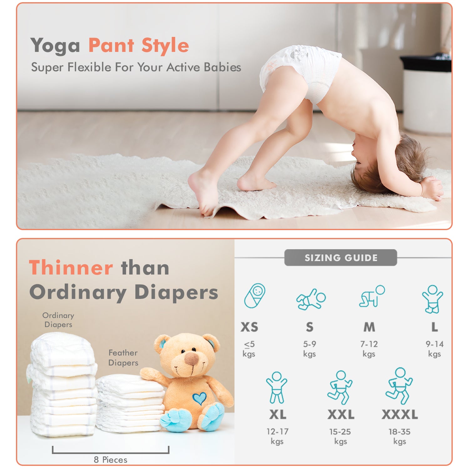 Feather Diapers Xs 44 Pcs – Next Gen Baby Diapers That Breathes, Dermatologically Tested