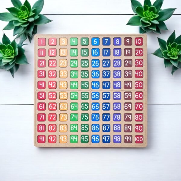 100 Frame With Numbers Tiles & Woolen Beads