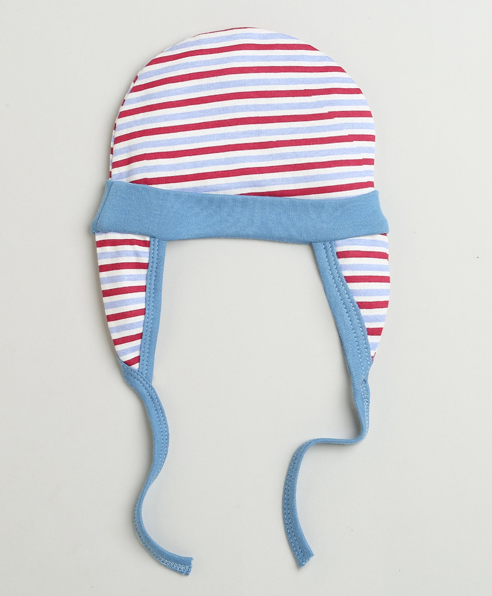 White & Multi Baby Boys Ear Flap Tying Cap Pack Of 2
