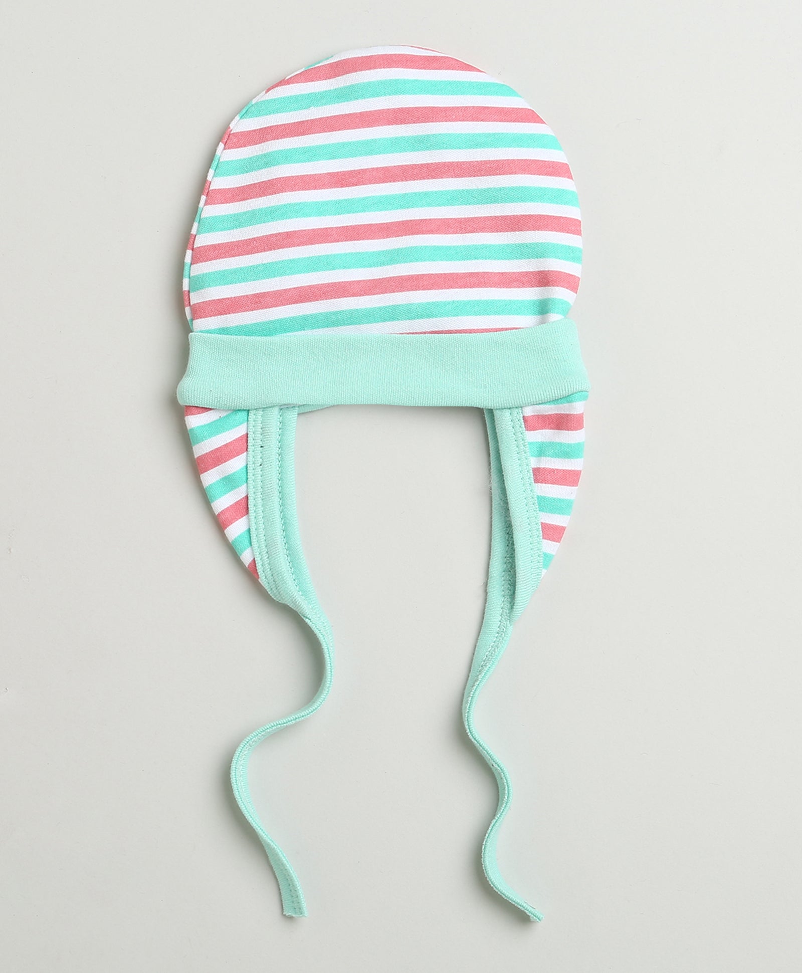 Mint & Multi Baby Girls Ear Flap Tying Cap Pack Of 2