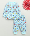 Sky Blue Baby Boys Full Sleeves Jabla & Pyjama Set