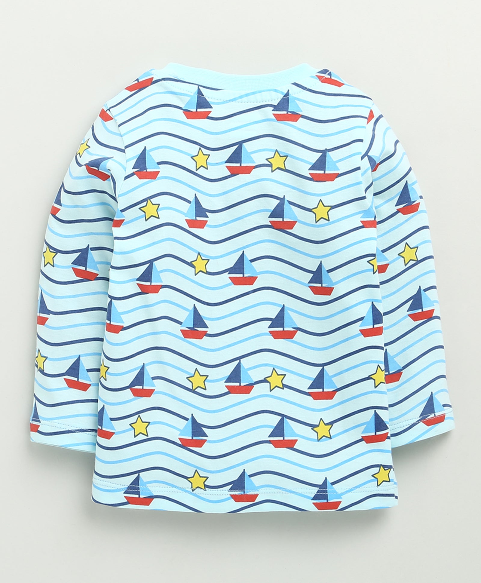 Sky Blue Baby Boys Full Sleeves Jabla & Pyjama Set