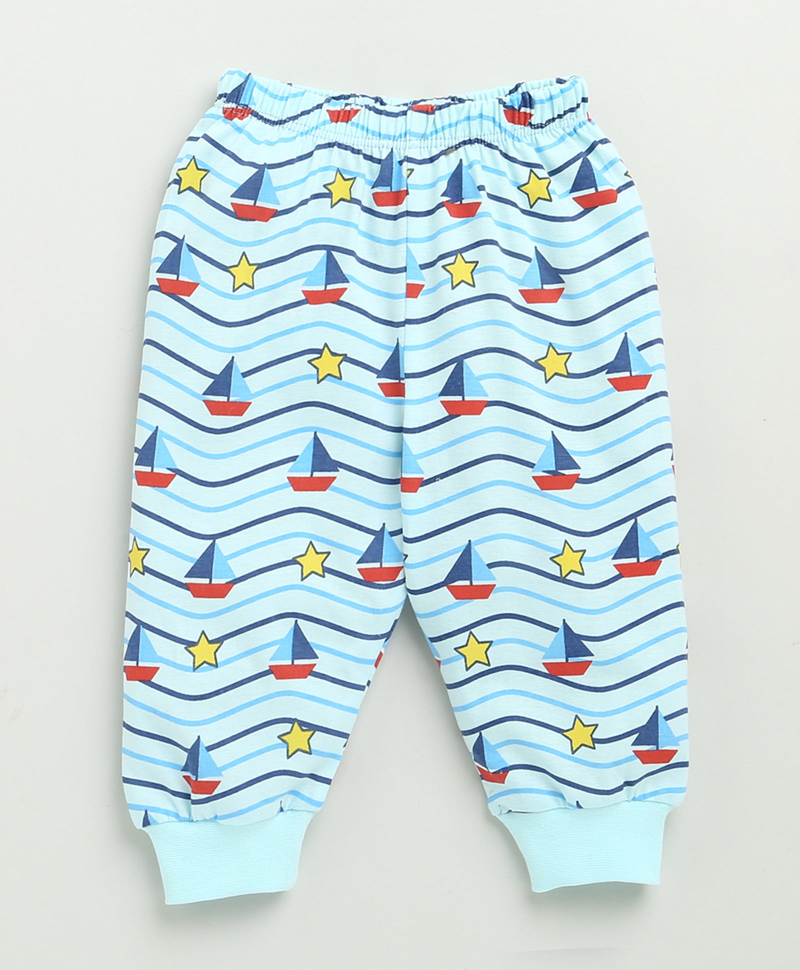 Sky Blue Baby Boys Full Sleeves Jabla & Pyjama Set
