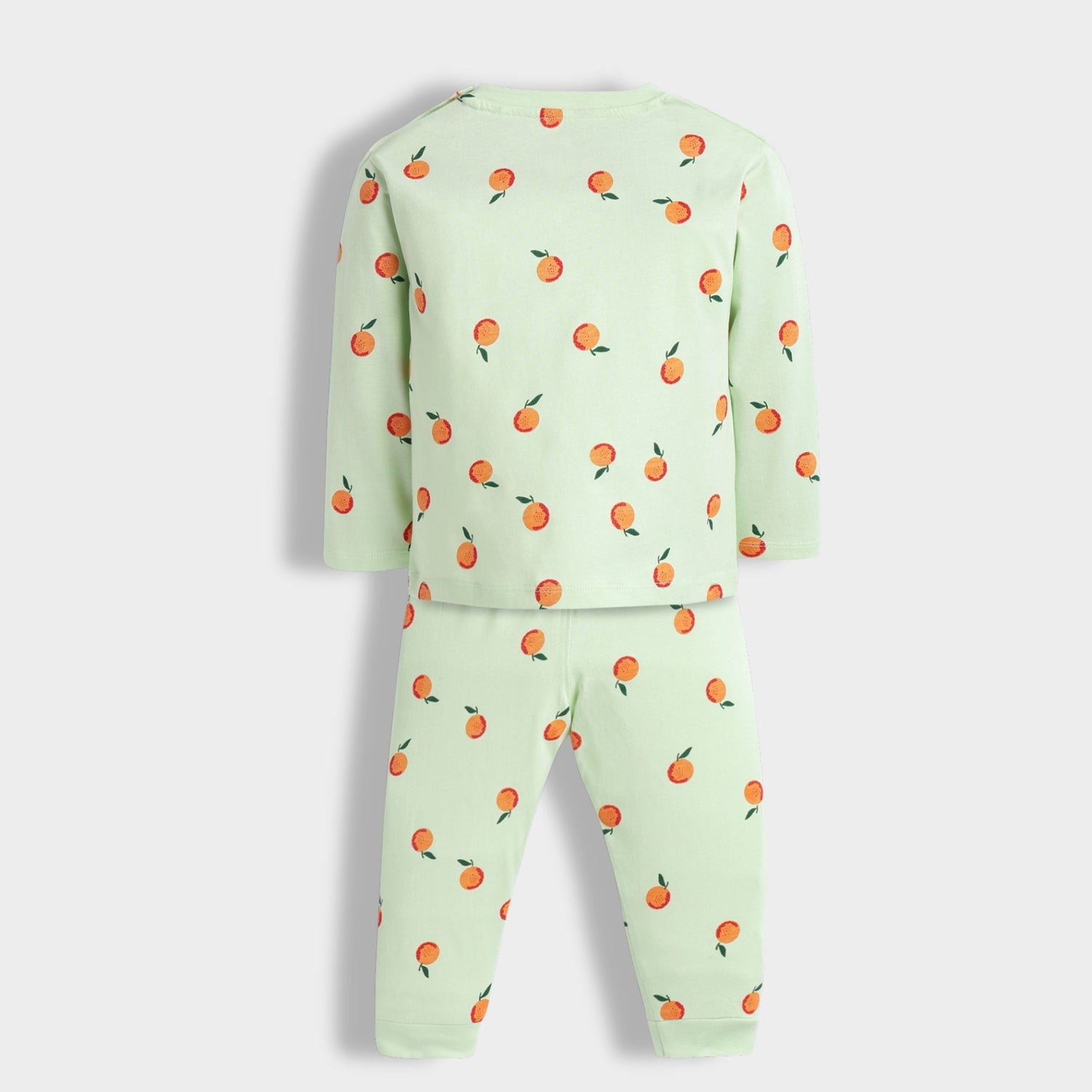 Multicolour Orange Bliss Print Cotton Full Sleeves T-Shirt & Pant Set