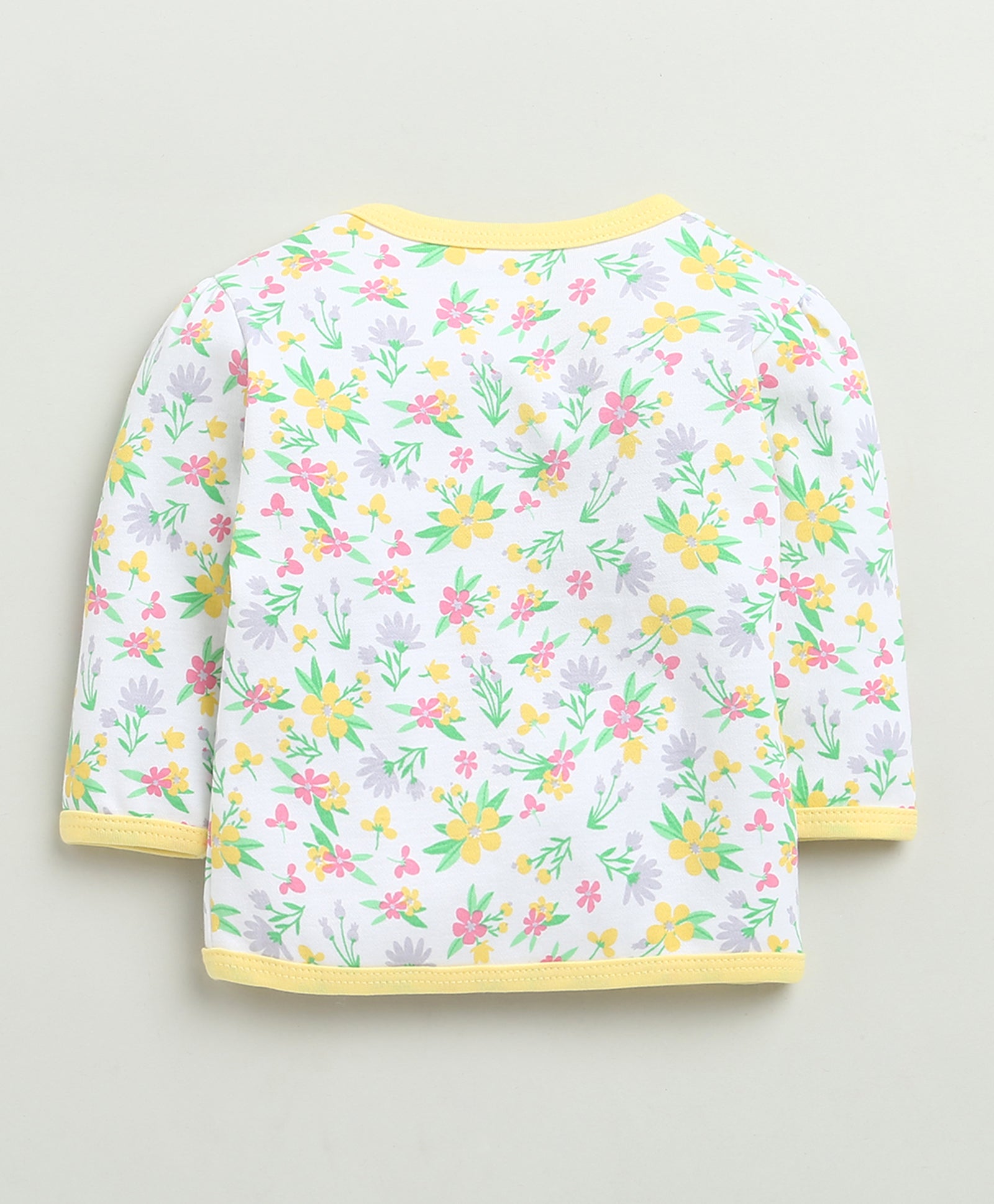 White & Yellow Baby Girls Full Sleeves Jabla & Pyjama Set