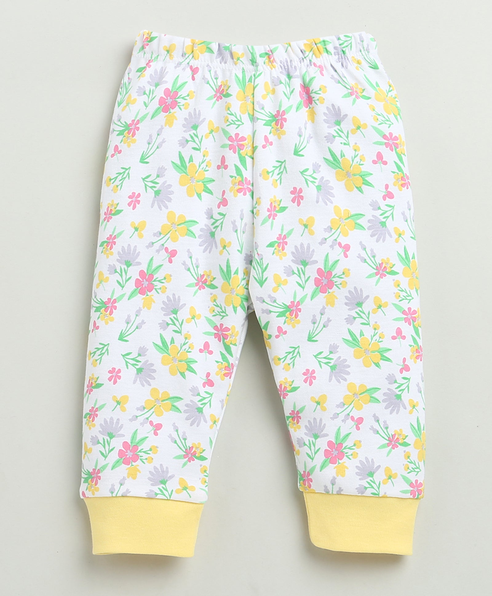 White & Yellow Baby Girls Full Sleeves Jabla & Pyjama Set