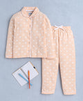 Peach Girls Full Sleeves Cotton Night Suit