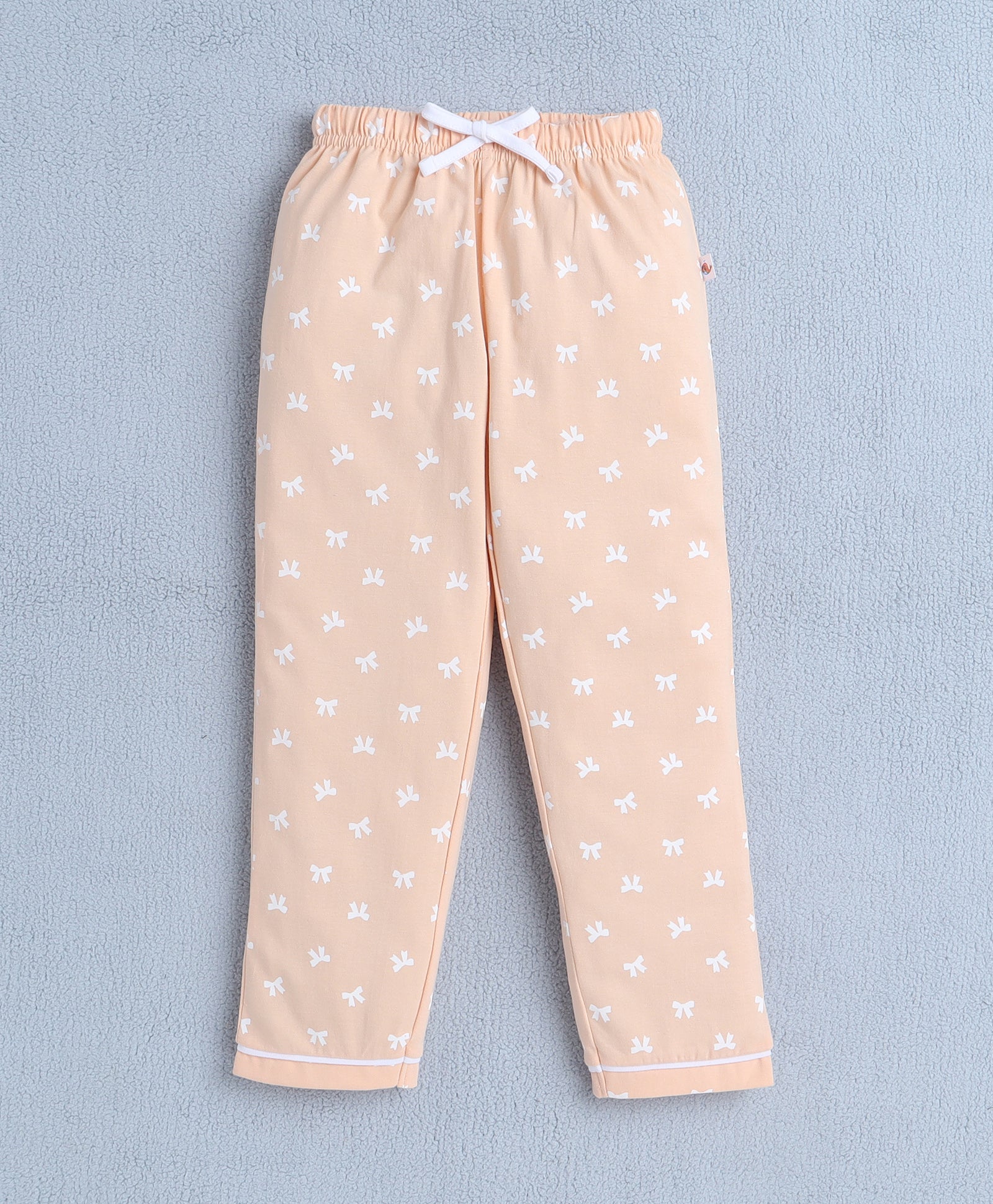 Peach Girls Full Sleeves Cotton Night Suit