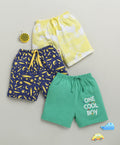 Green & Yellow Boys Shorts Pack Of 3