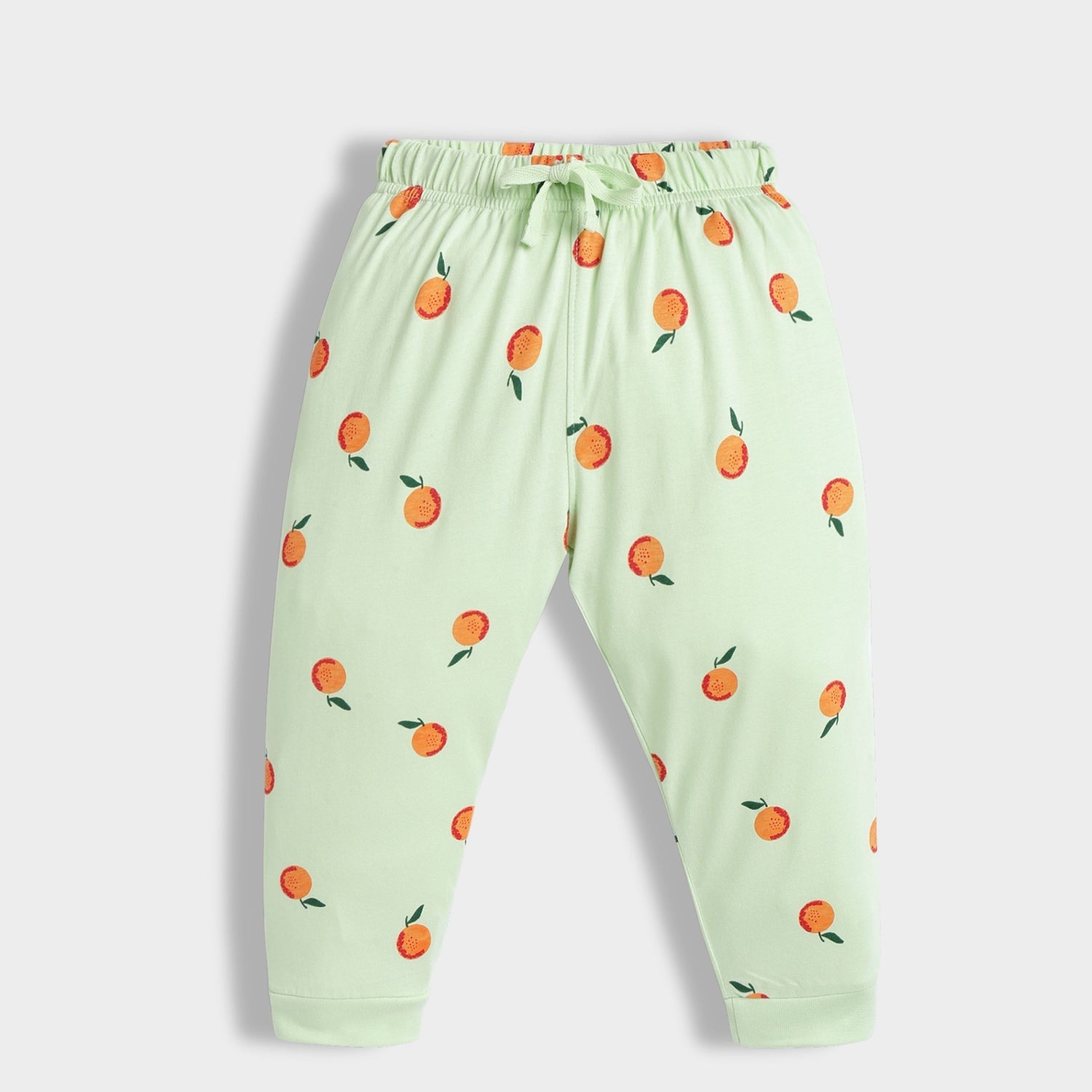 Multicolour Orange Bliss Print Cotton Full Sleeves T-Shirt & Pant Set