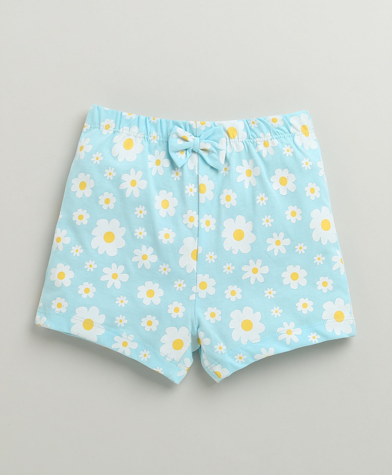 Sky Blue & Yellow Girls Shorts Pack Of 2