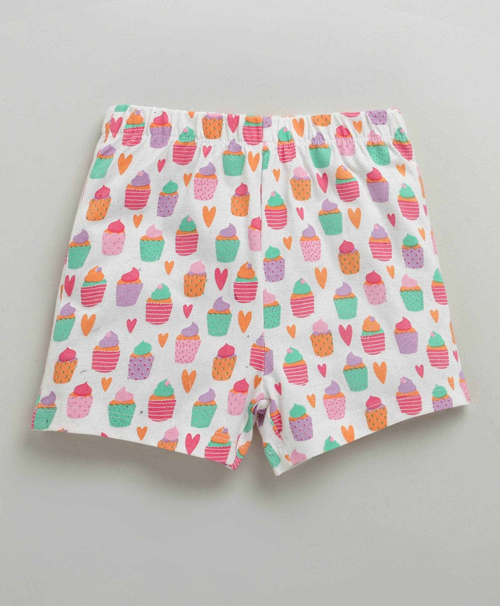 White & Lavender Girls Shorts Pack Of 2