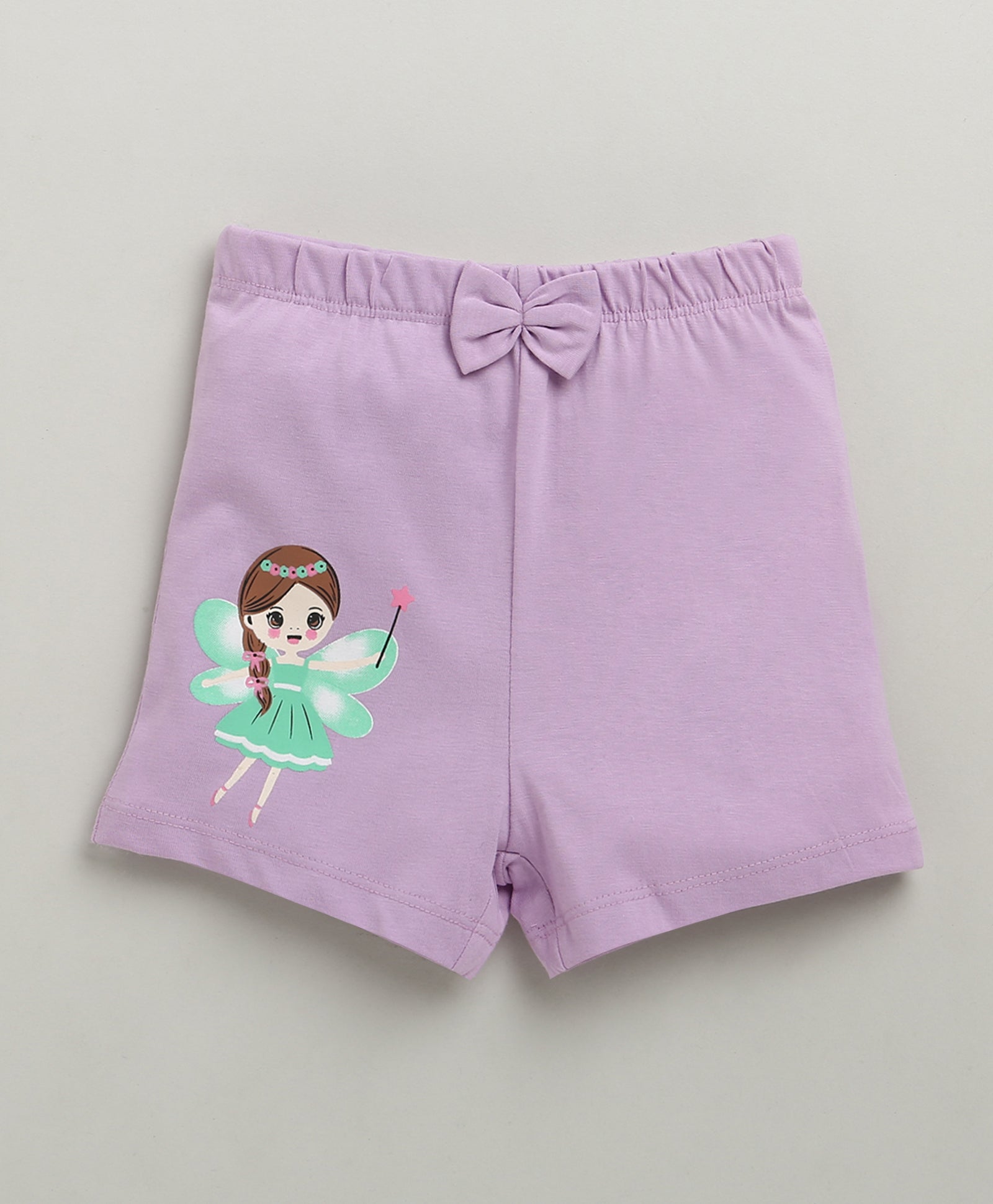 Peach & Lavender Girls Shorts Pack Of 3