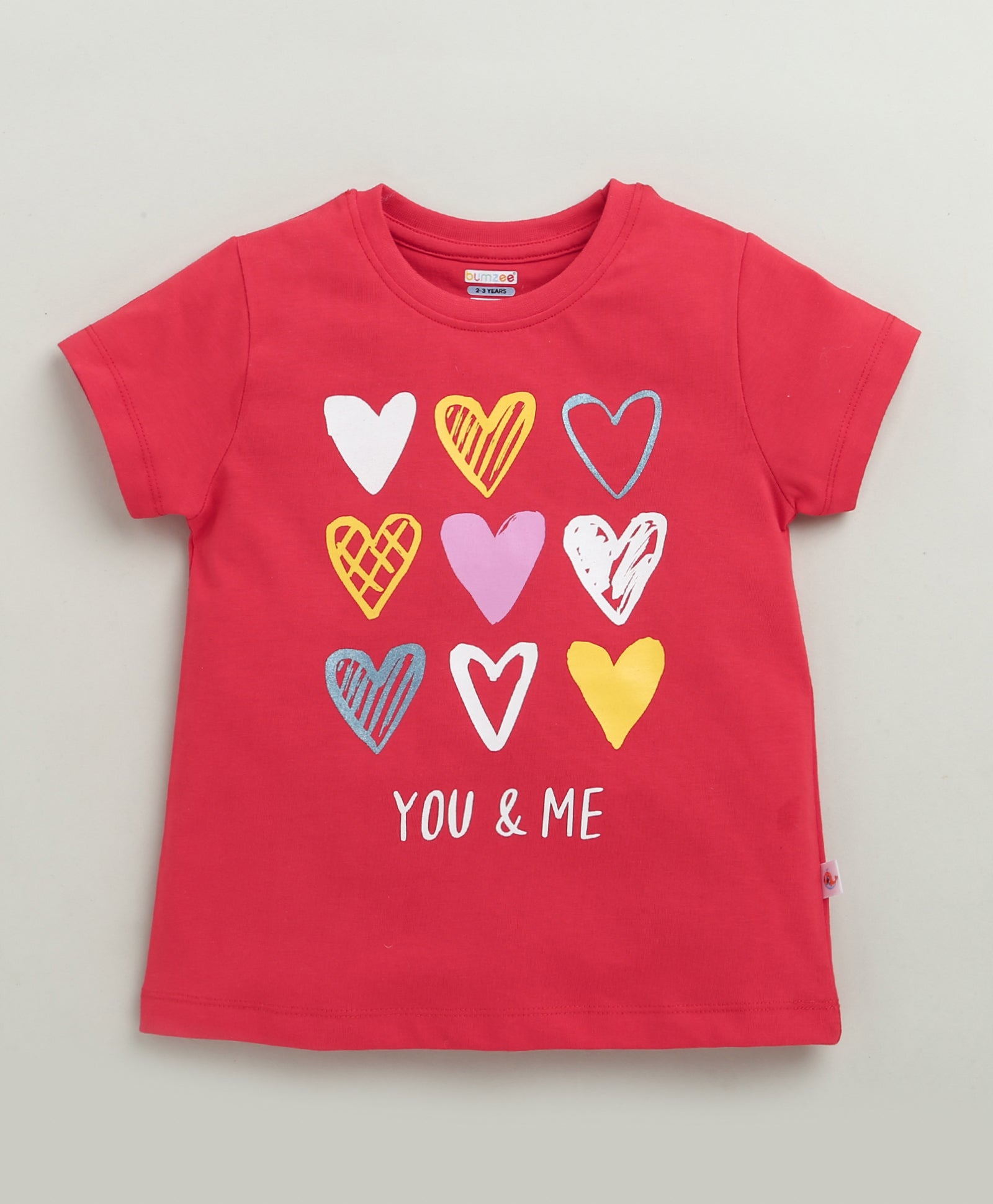 Red Girls Half Sleeves T-Shirt & Short Set