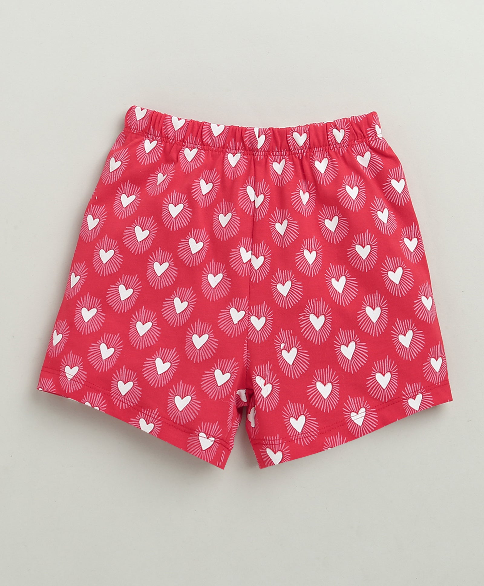 Red Girls Half Sleeves T-Shirt & Short Set