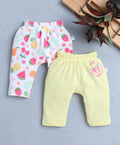 White & Yellow Baby Girls Diaper Pants / Leggings / Pyjamas Pack Of 2