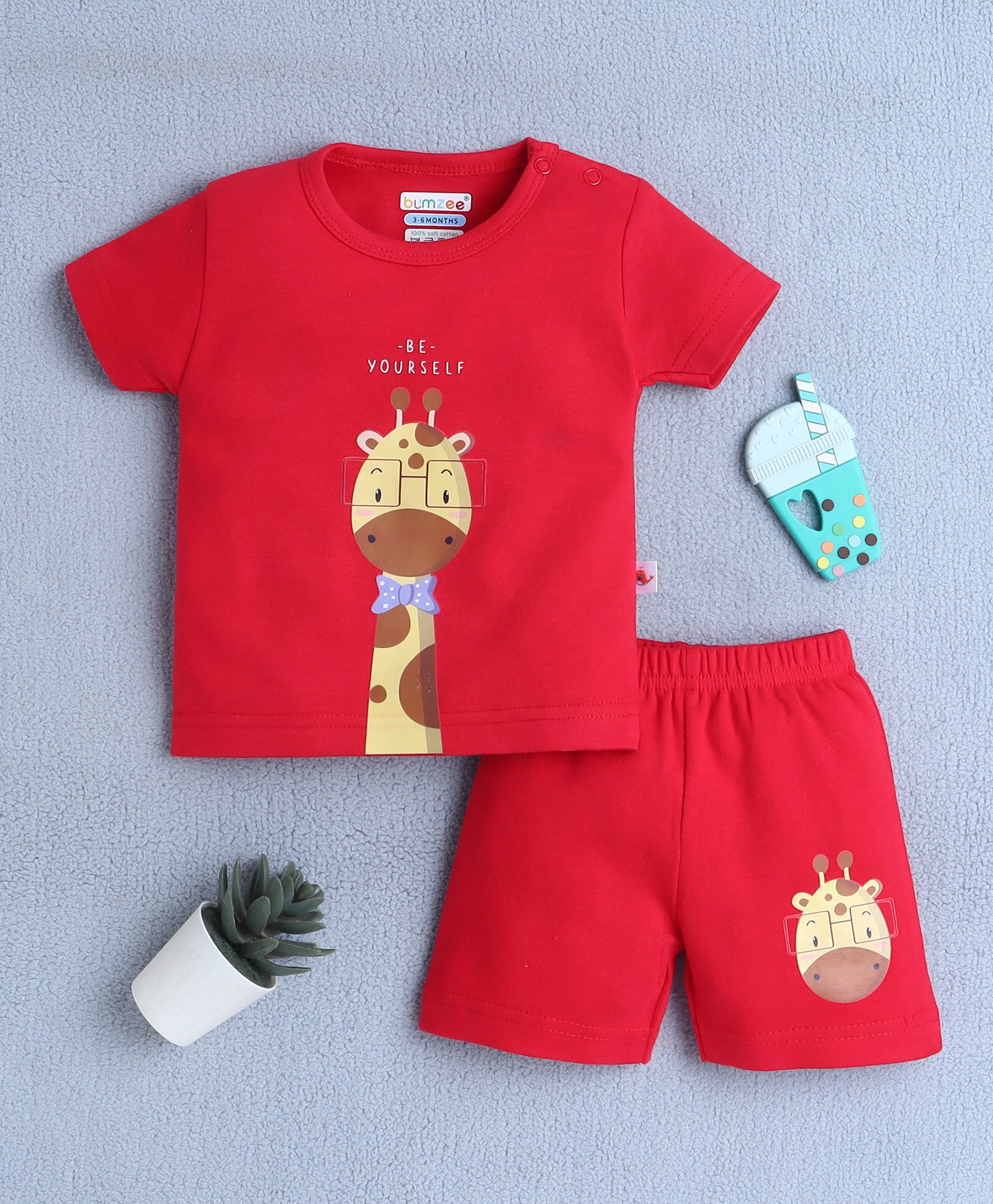 Red Baby Boys Half Sleeves T-Shirt & Short Set