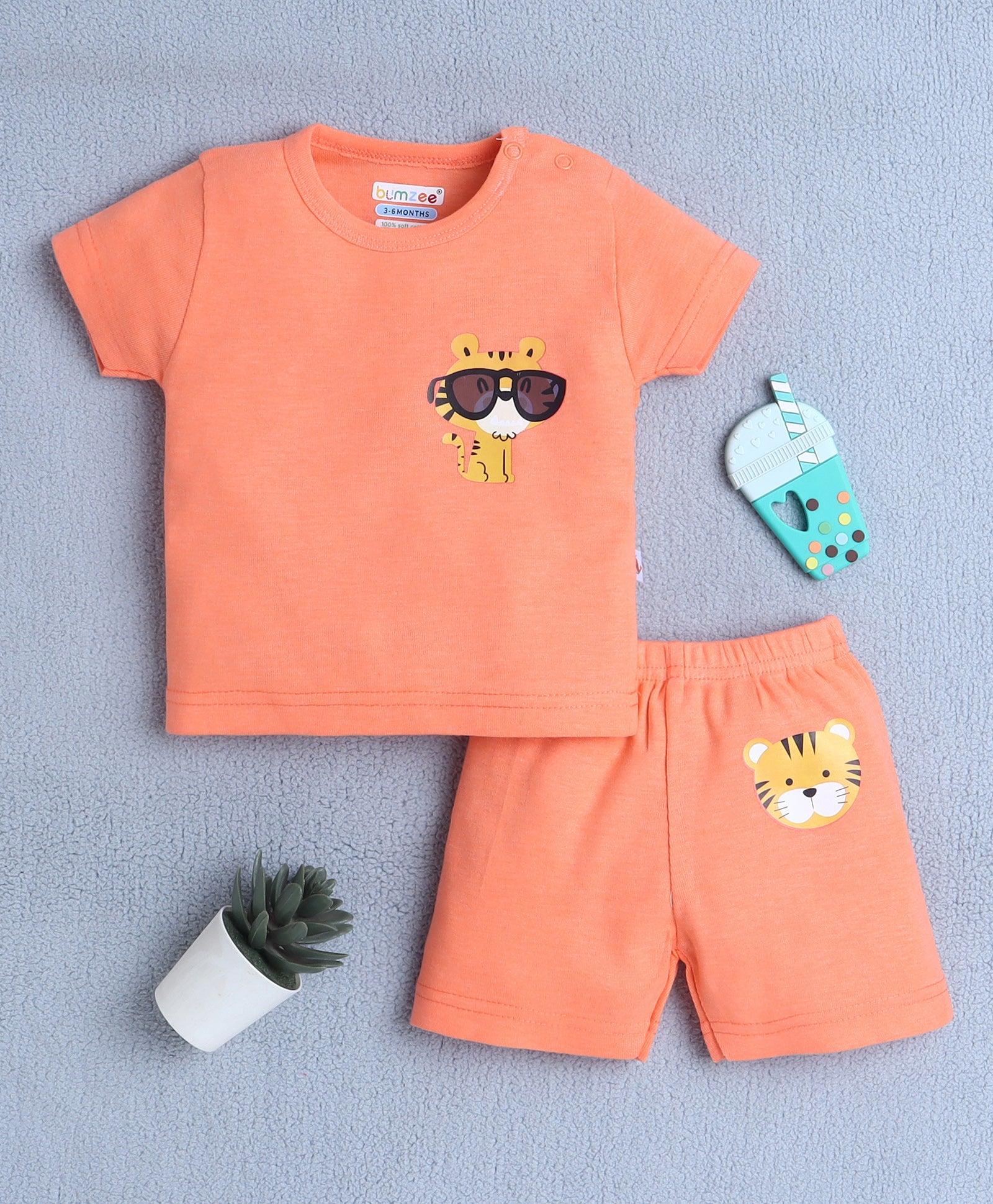 Orange Baby Boys Half Sleeves T-Shirt & Short Set