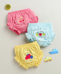 Yellow & Pink Girls Cotton Panties Pack of 3