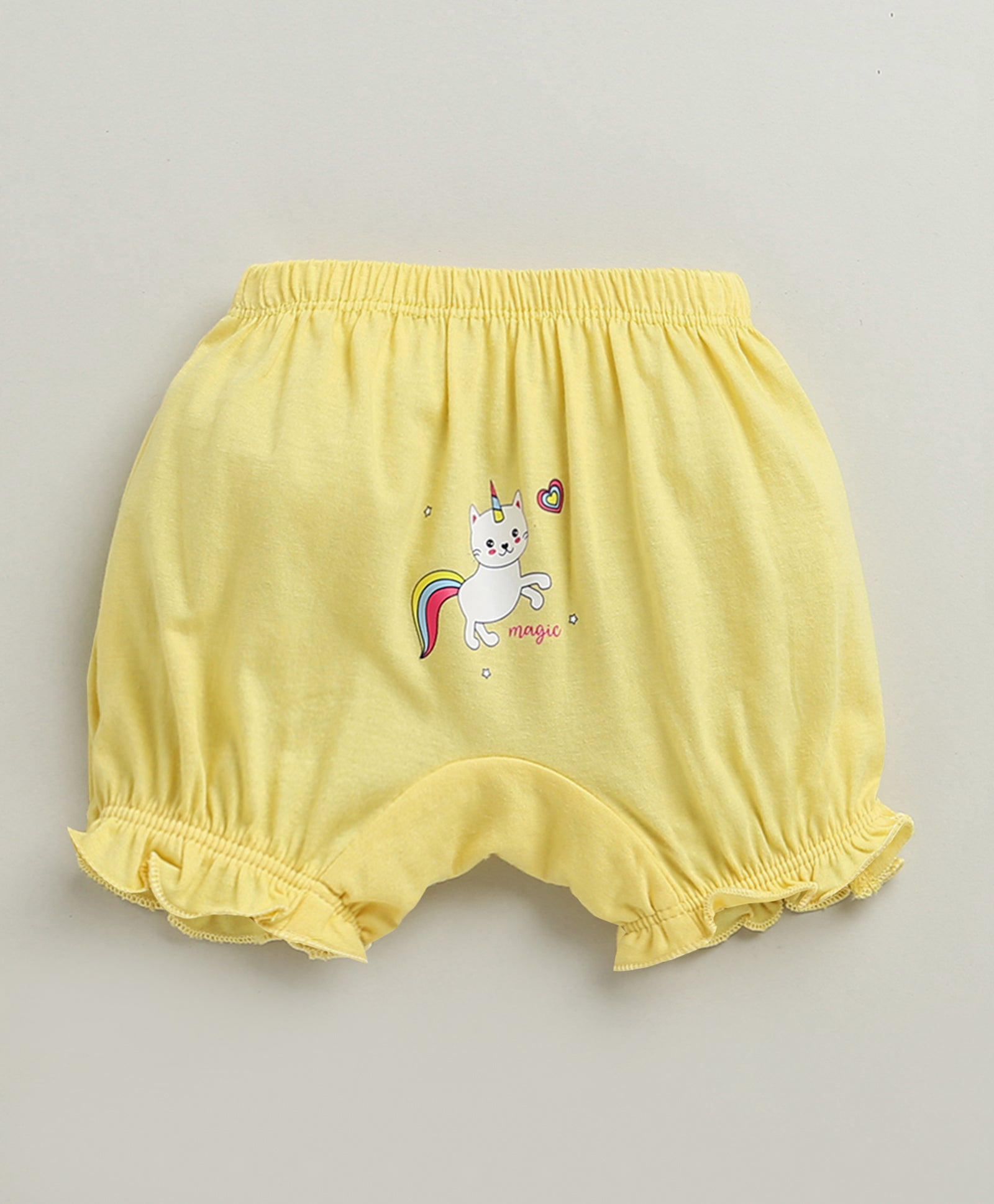 Yellow & Pink Girls Cotton Bloomers Pack of 3