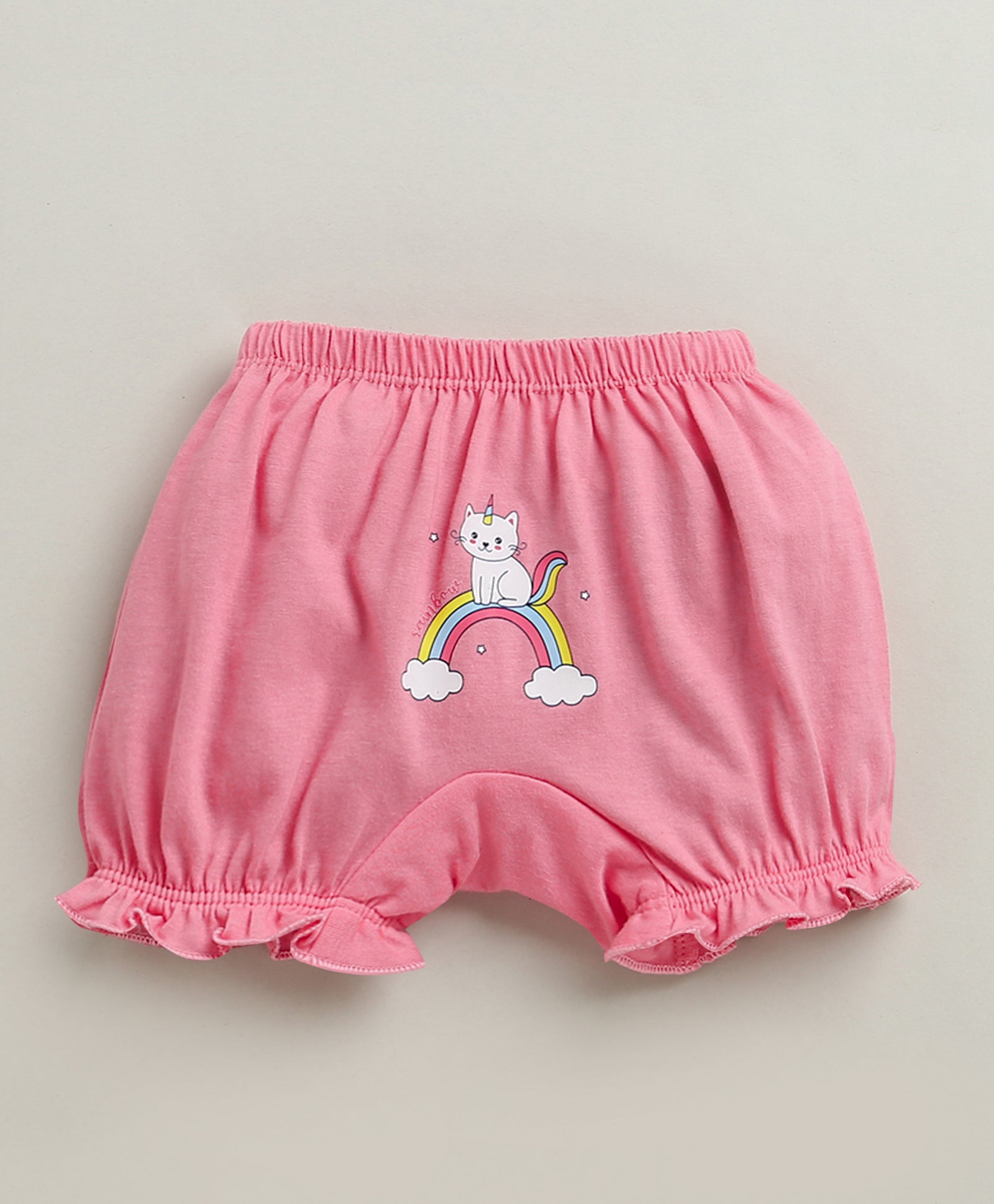 Yellow & Pink Girls Cotton Bloomers Pack of 3