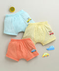 Sky Blue & Yellow Boys Cotton Trunks Pack of 3