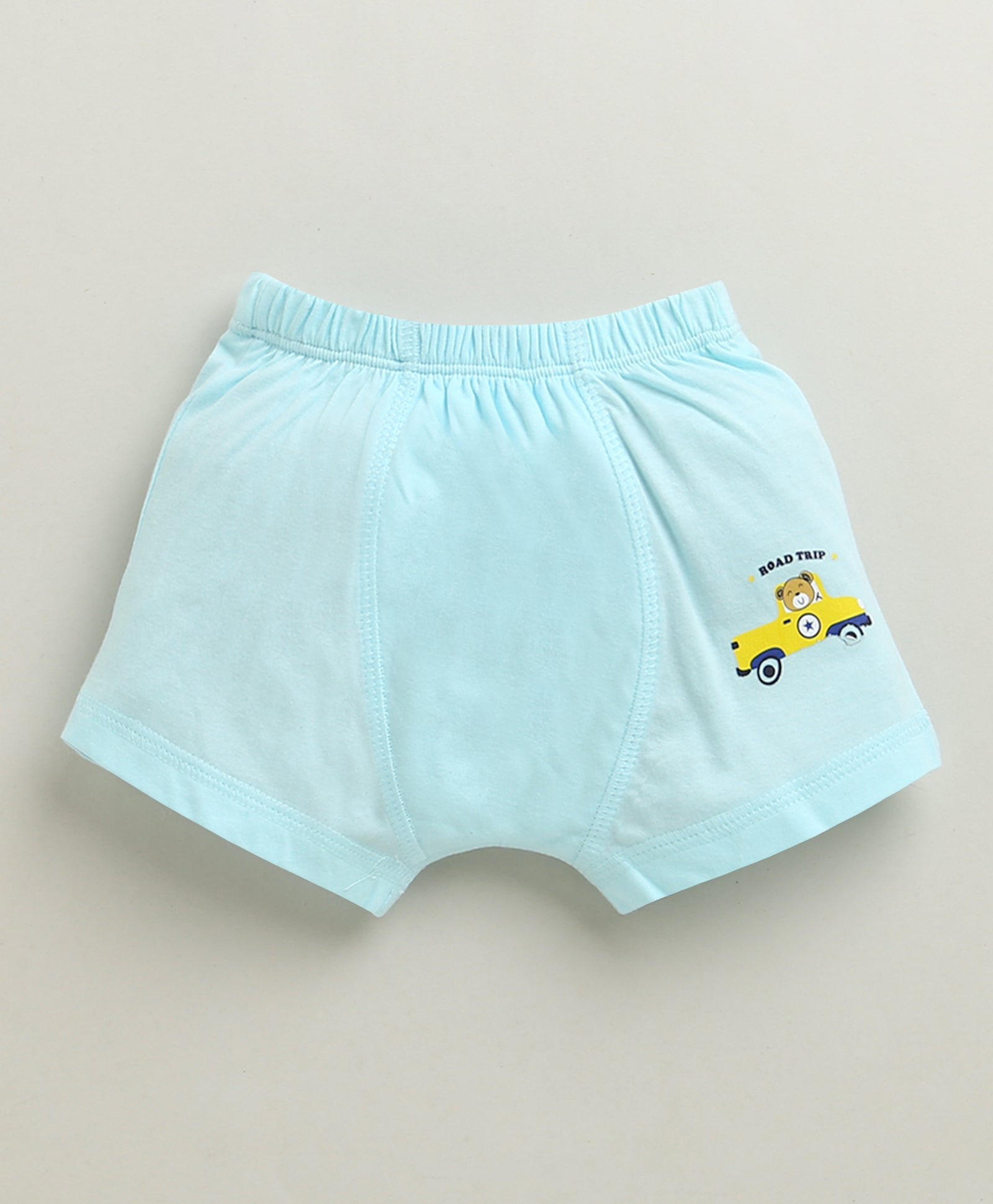 Sky Blue & Yellow Boys Cotton Trunks Pack of 3