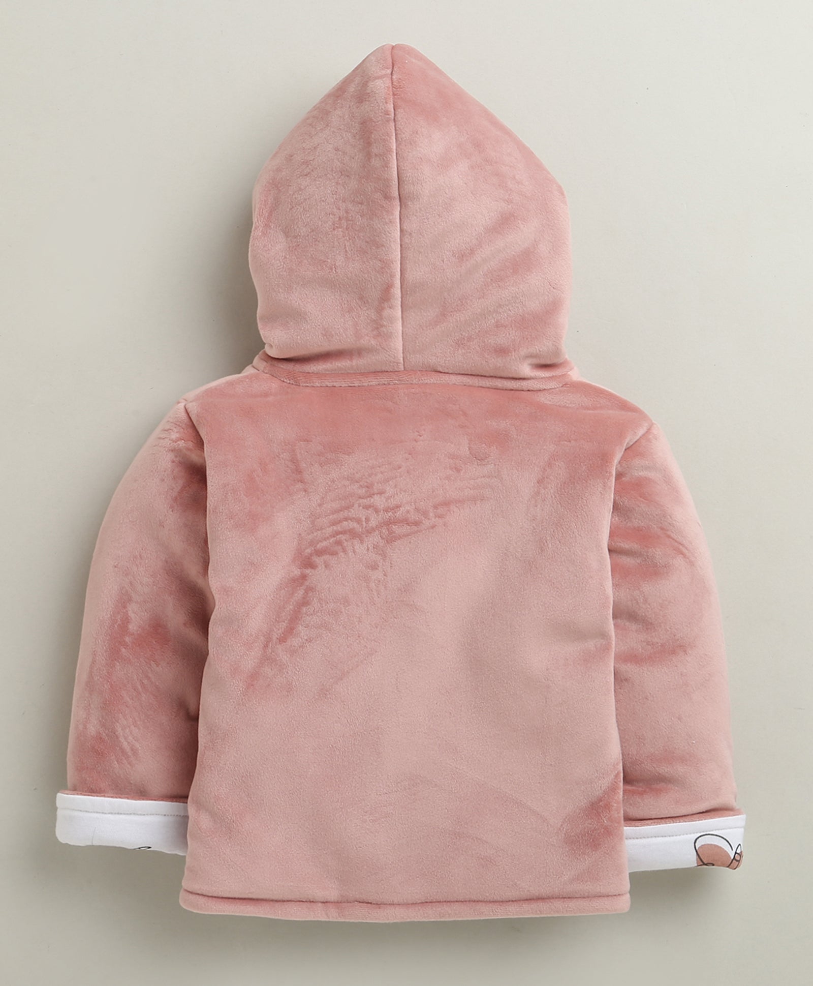 Peach & White Girls Full Sleeves Cotton Blend Winter Wear Set