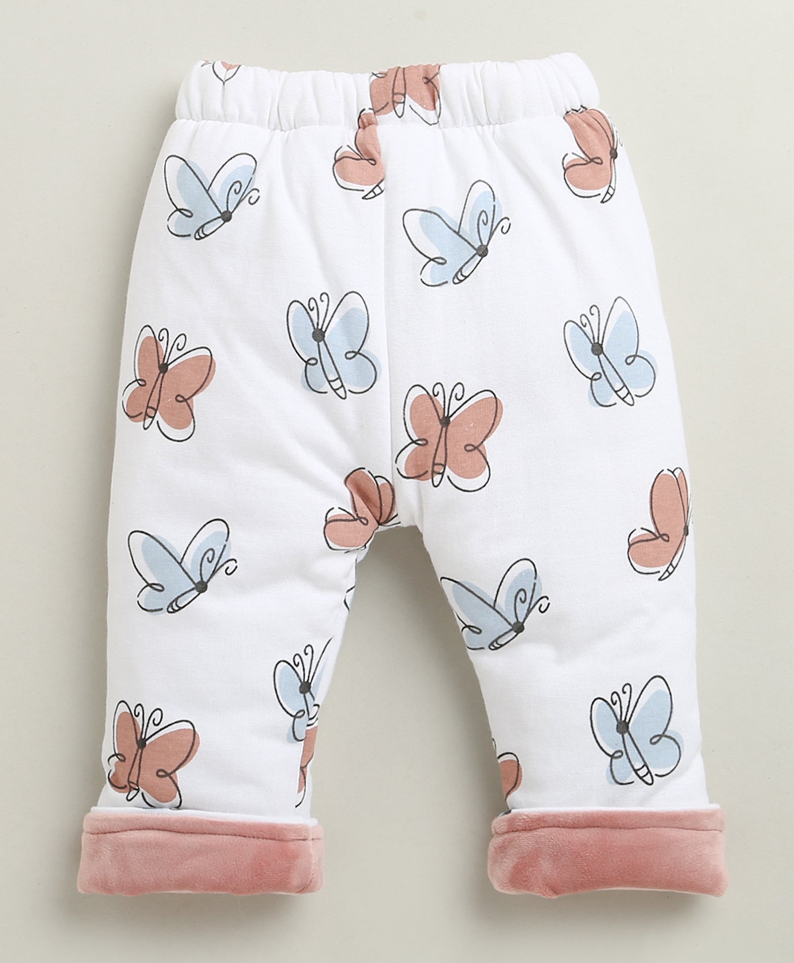 Peach & White Girls Full Sleeves Cotton Blend Winter Wear Set