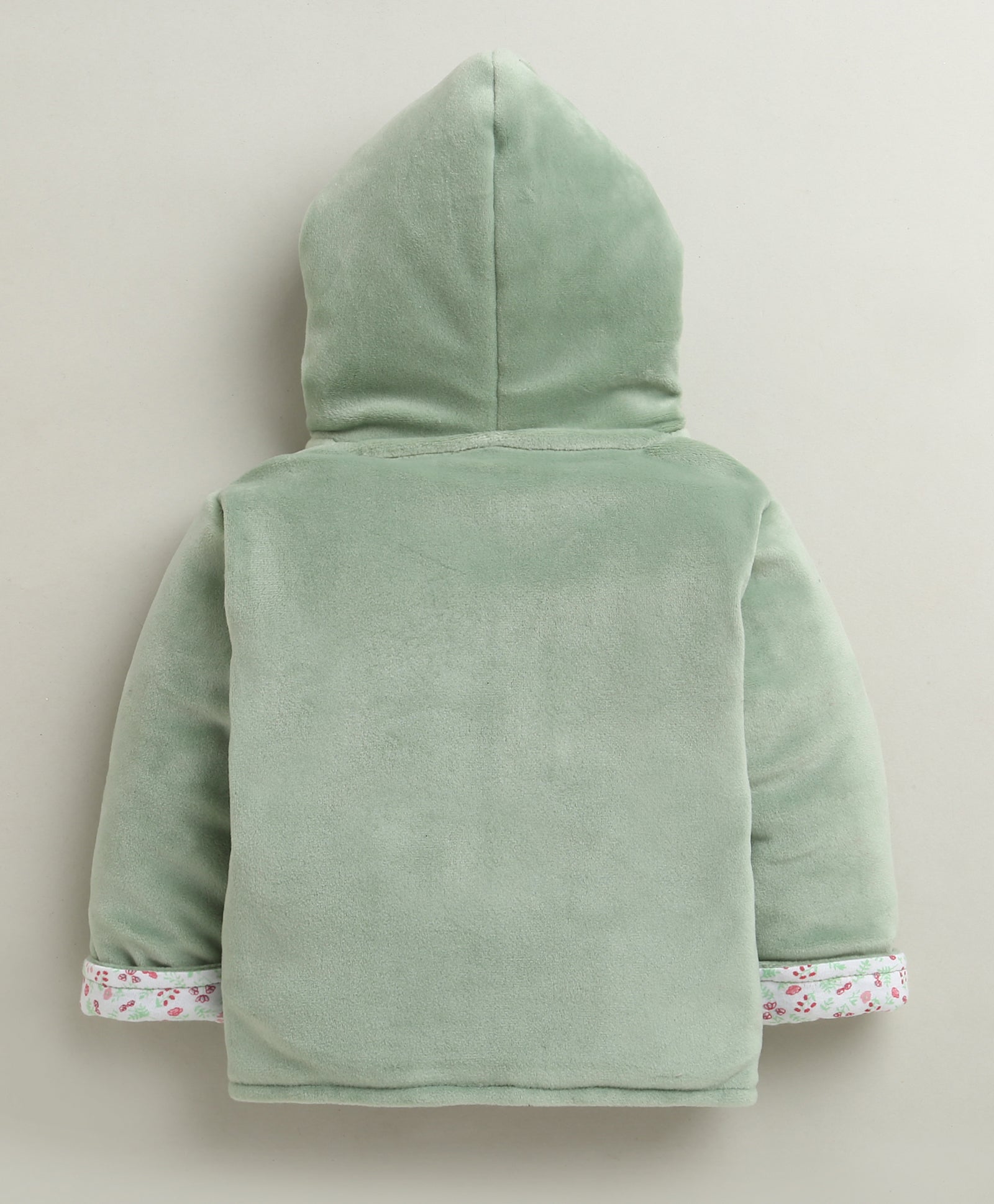 Green Girls Full Sleeves Cotton Blend Winter Wear Set