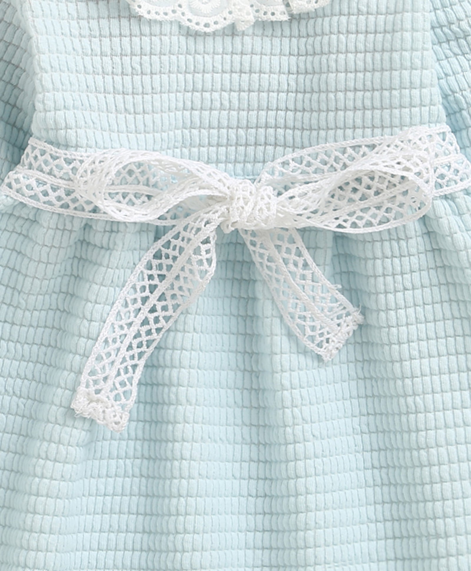 Sky Blue Girls Full Sleeves Cotton Frock / Dress