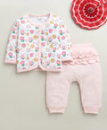 Pink & White Baby Girls Full Sleeves Jabla & Pyjama Set