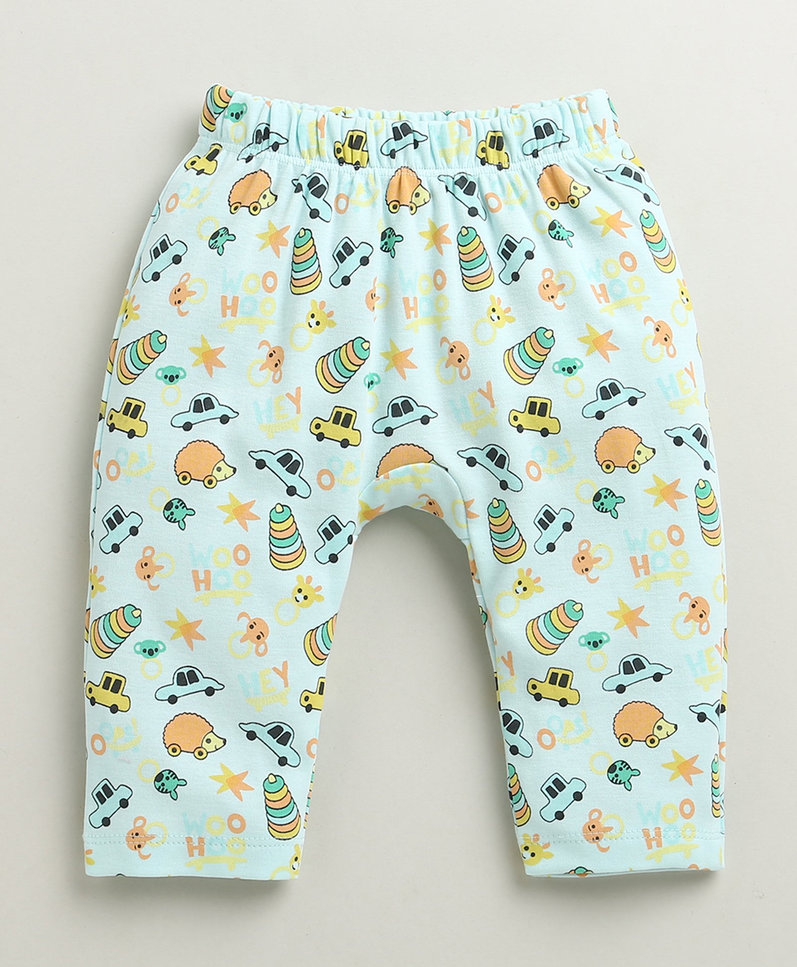 Sky Blue & Yellow Baby Boys Diaper Pants / Leggings / Pyjamas Pack Of 2