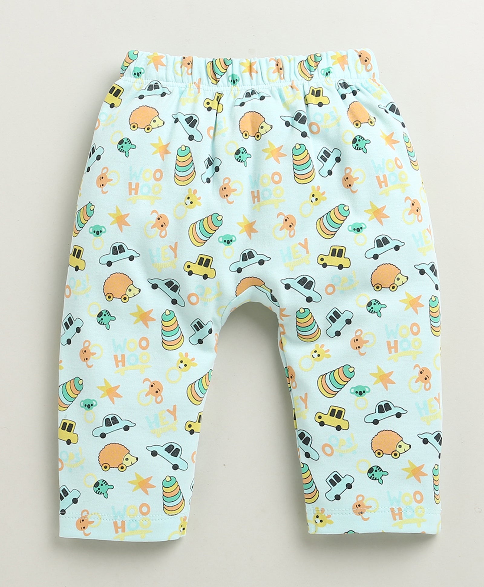 Sky Blue & Yellow Baby Boys Diaper Pants / Leggings / Pyjamas Pack Of 2
