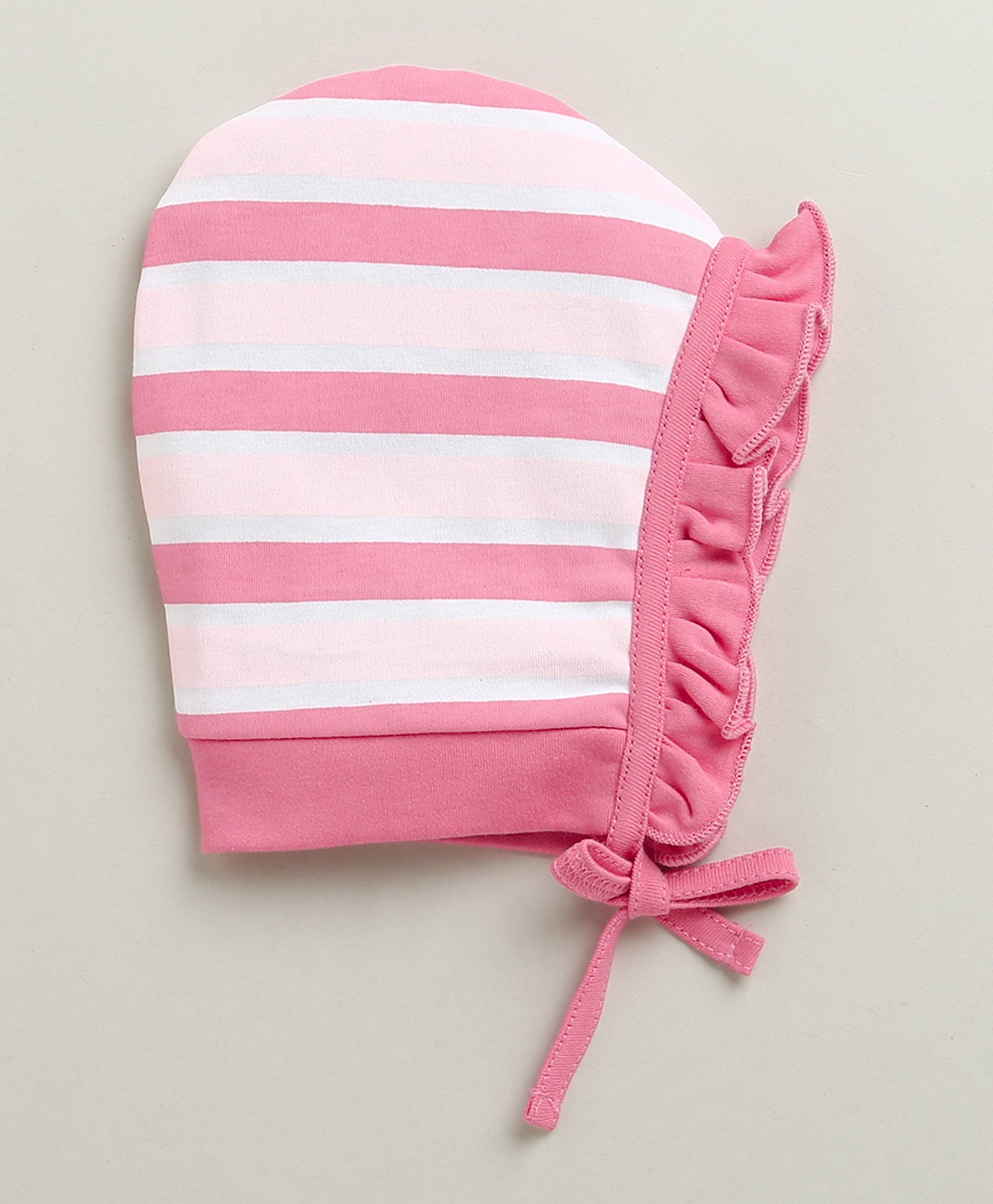 Peach & Pink Girls Cotton Pack Of 2 Bonet Cap