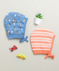 Blue & Multi Boys Cotton Pack Of 2 Bonet Cap
