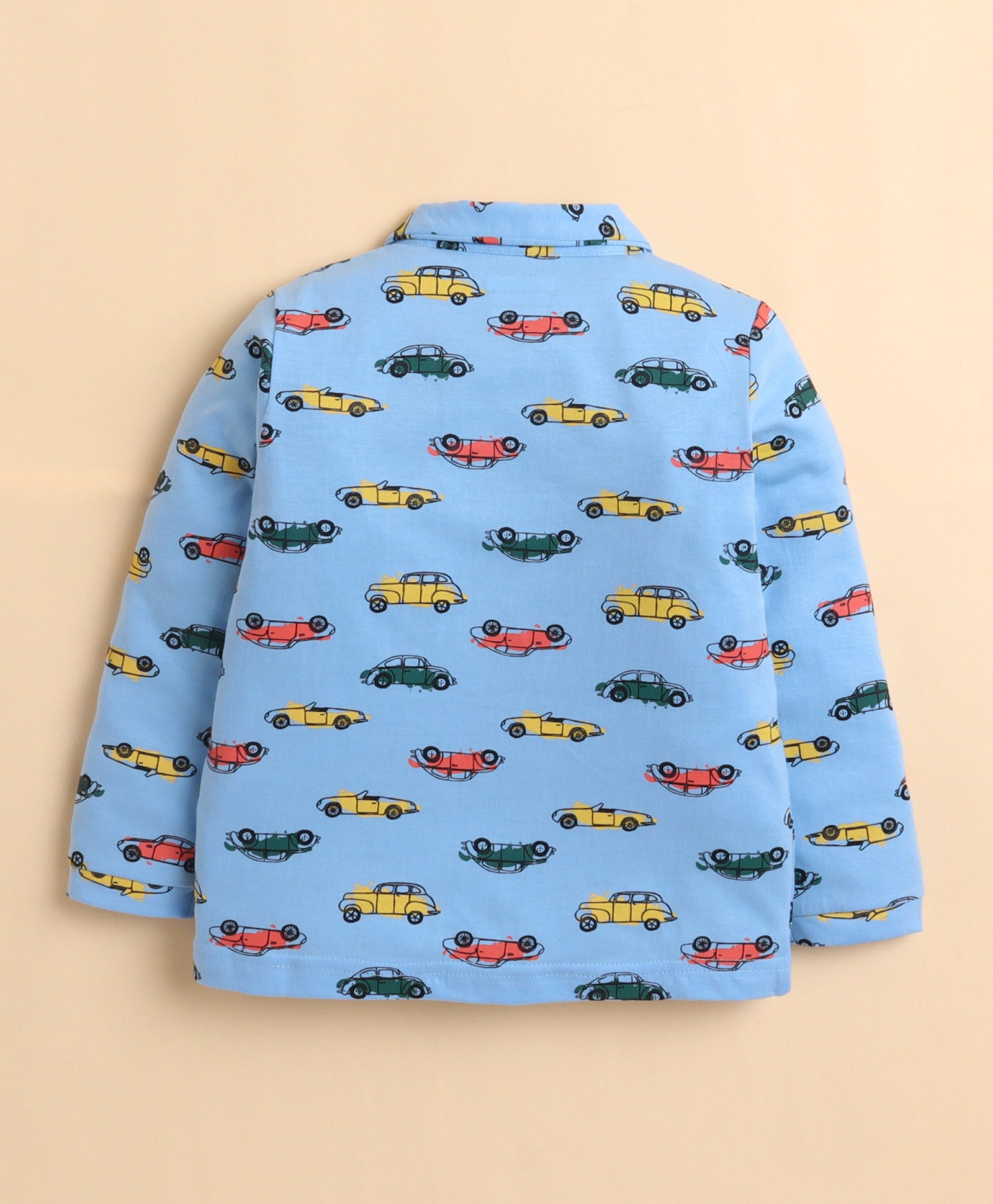 Sky Blue Boys Full Sleeves Cotton Night Suit