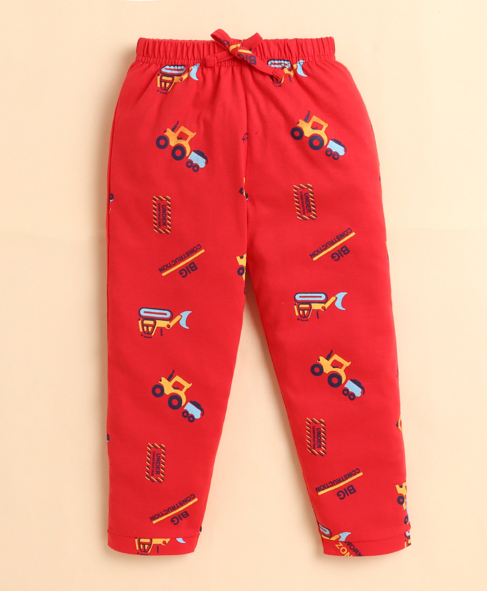 Red Boys Full Sleeves Cotton Night Suit