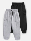 Kids' Activewear Cargo Joggers (Grey & Black)