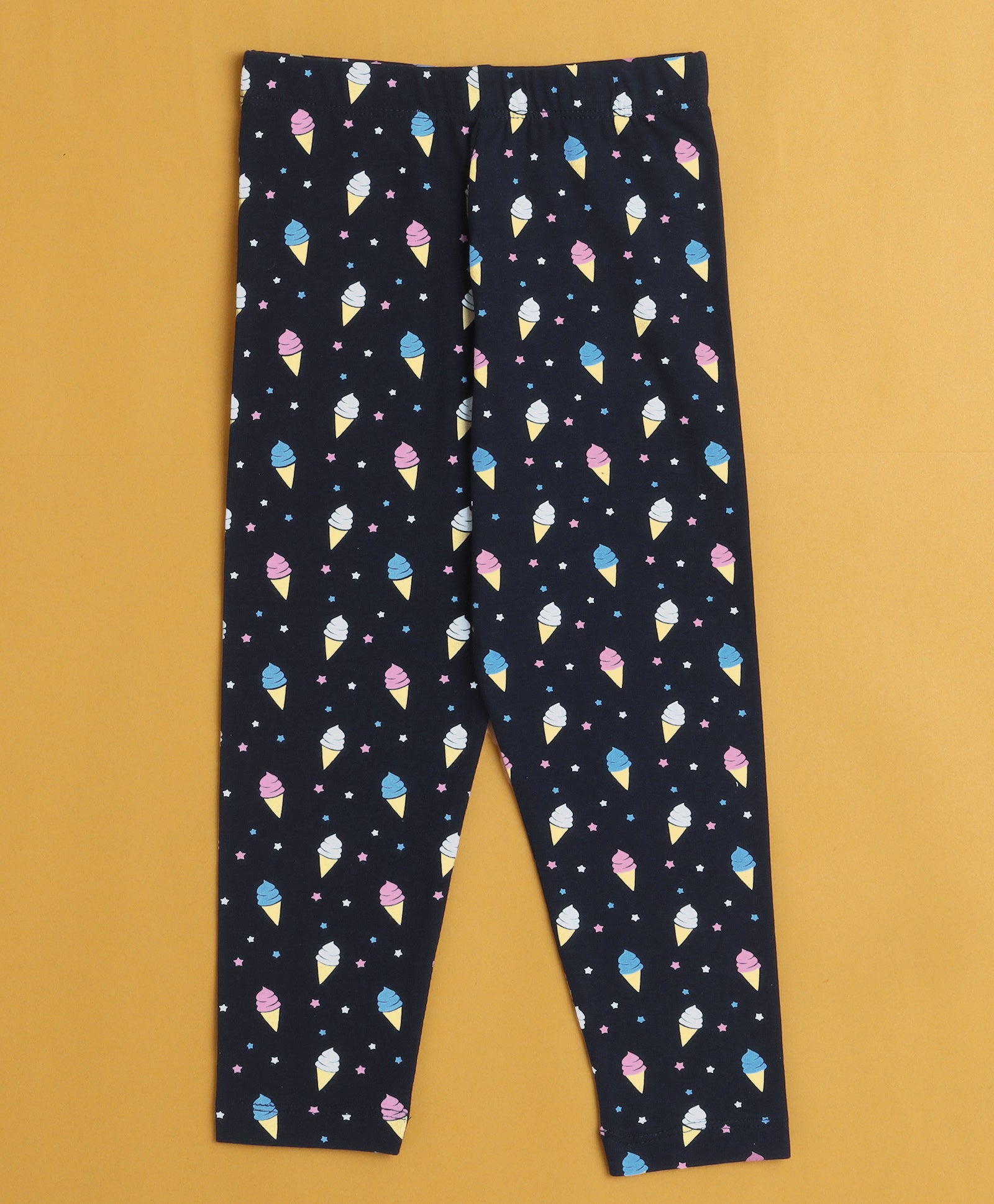 Girls Leggings Peach & Navy Pack of 2