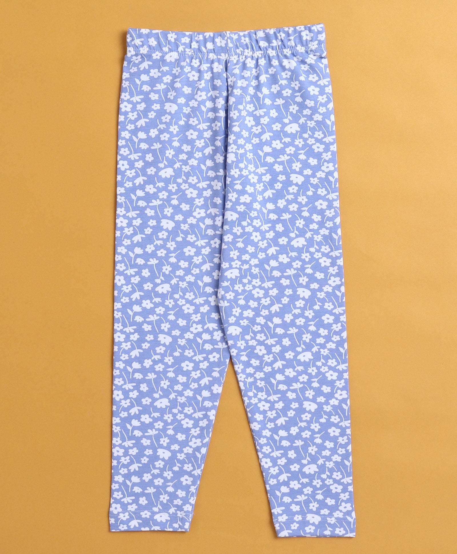 Girls Leggings White & Blue Pack of 2