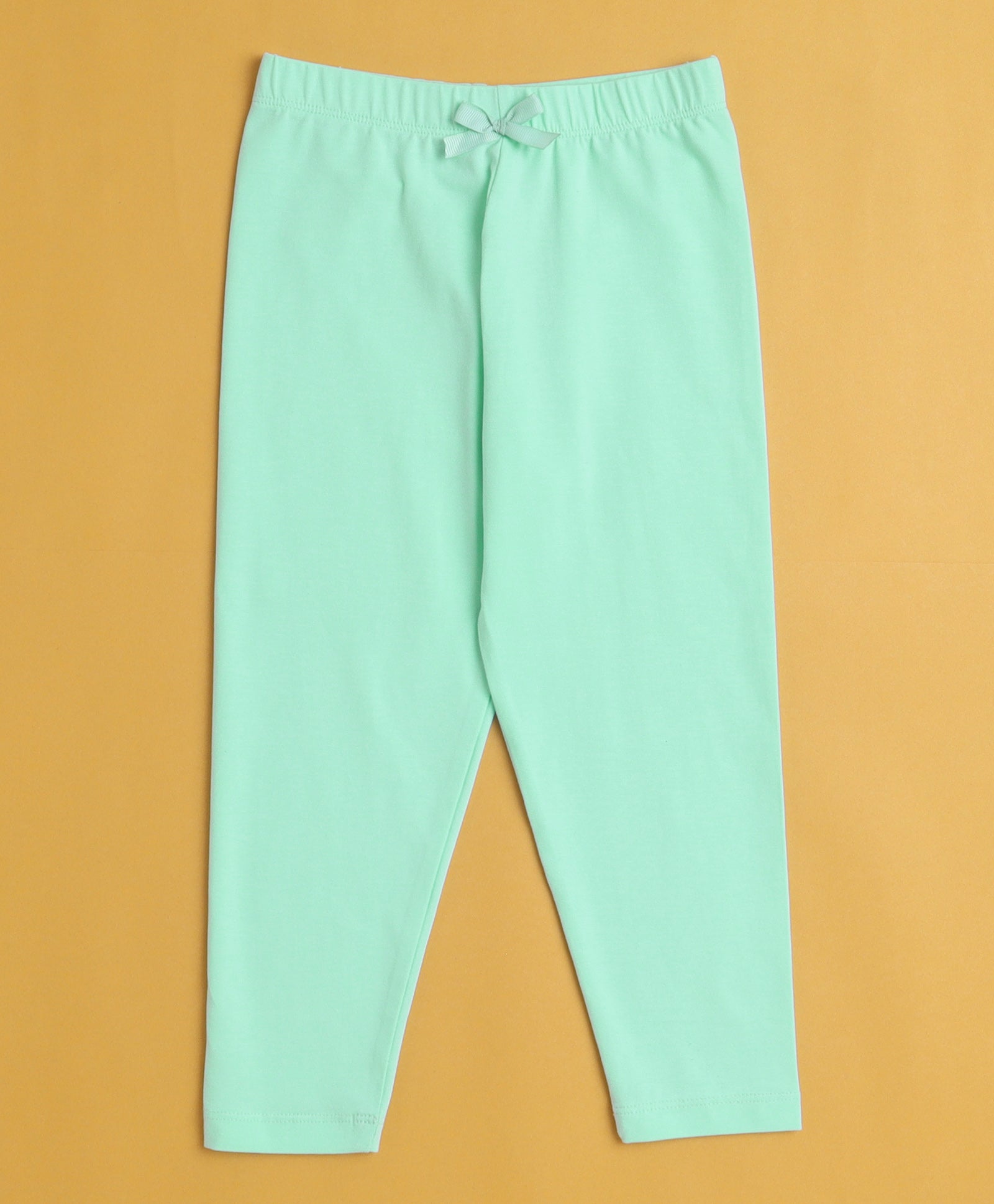 Girls Leggings Green & White Pack of 2