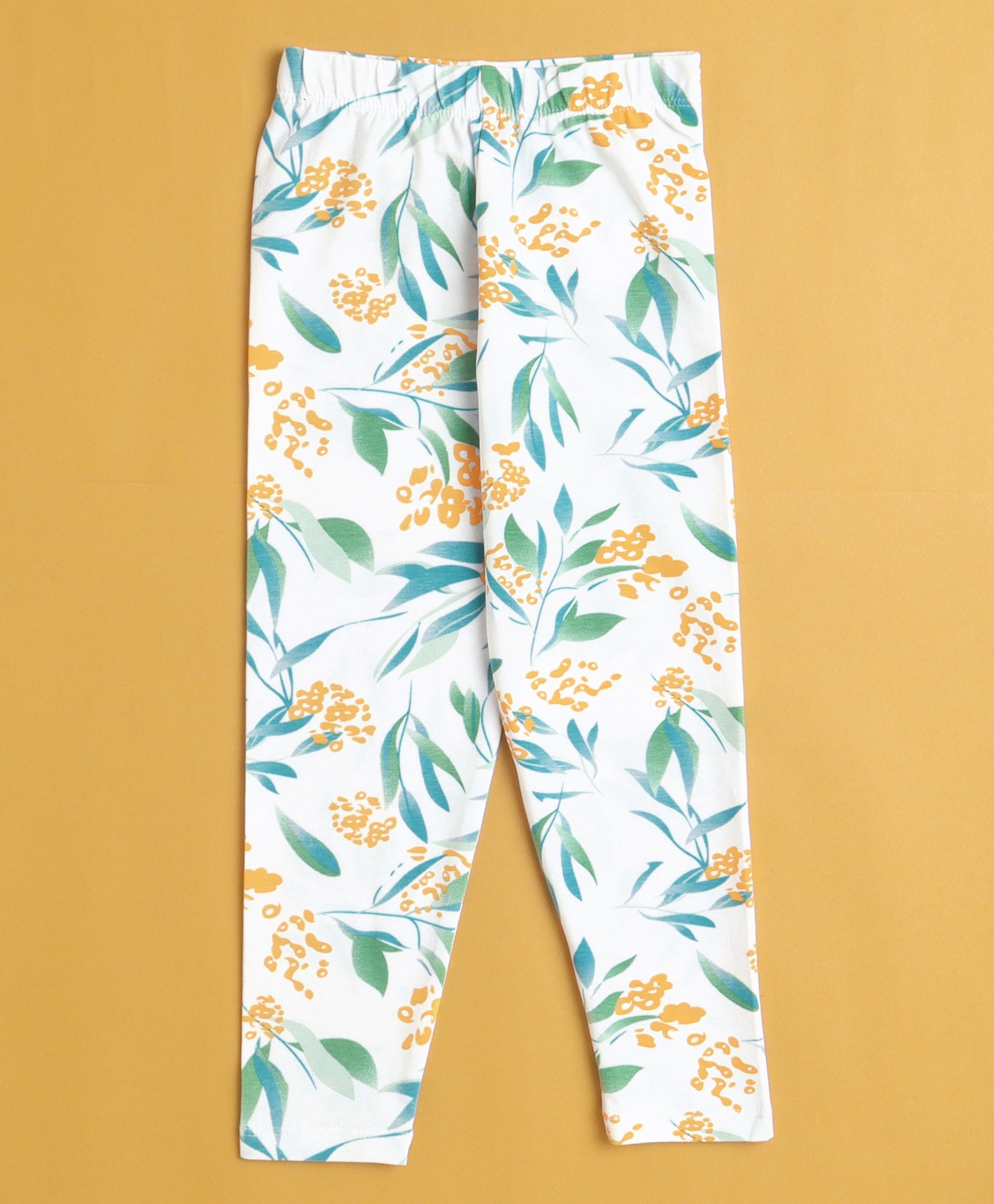 Girls Leggings Green & White Pack of 2