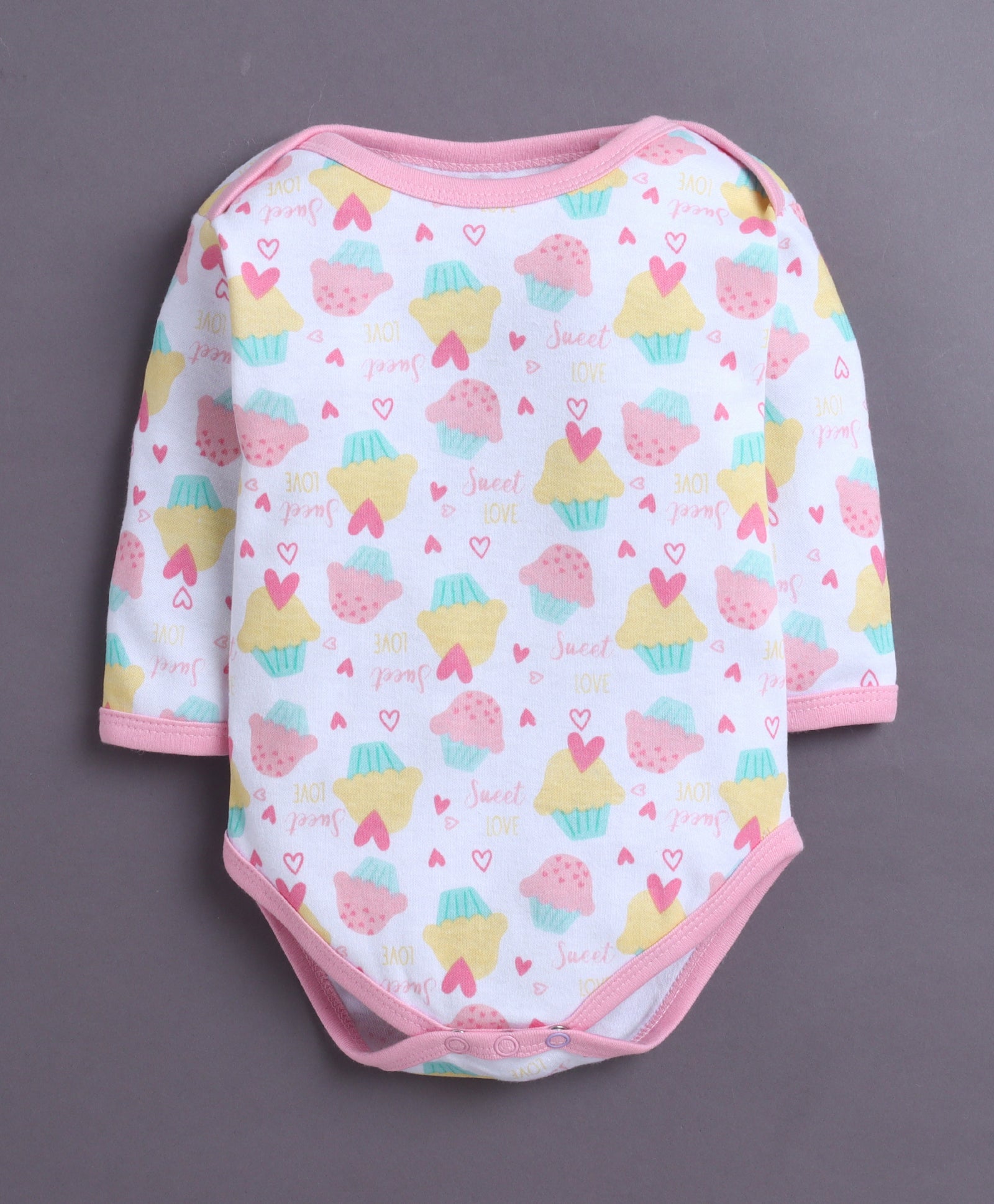 Pink & White Baby Girls Full Sleeves Cotton Bodysuit / Onesies Pack Of 3