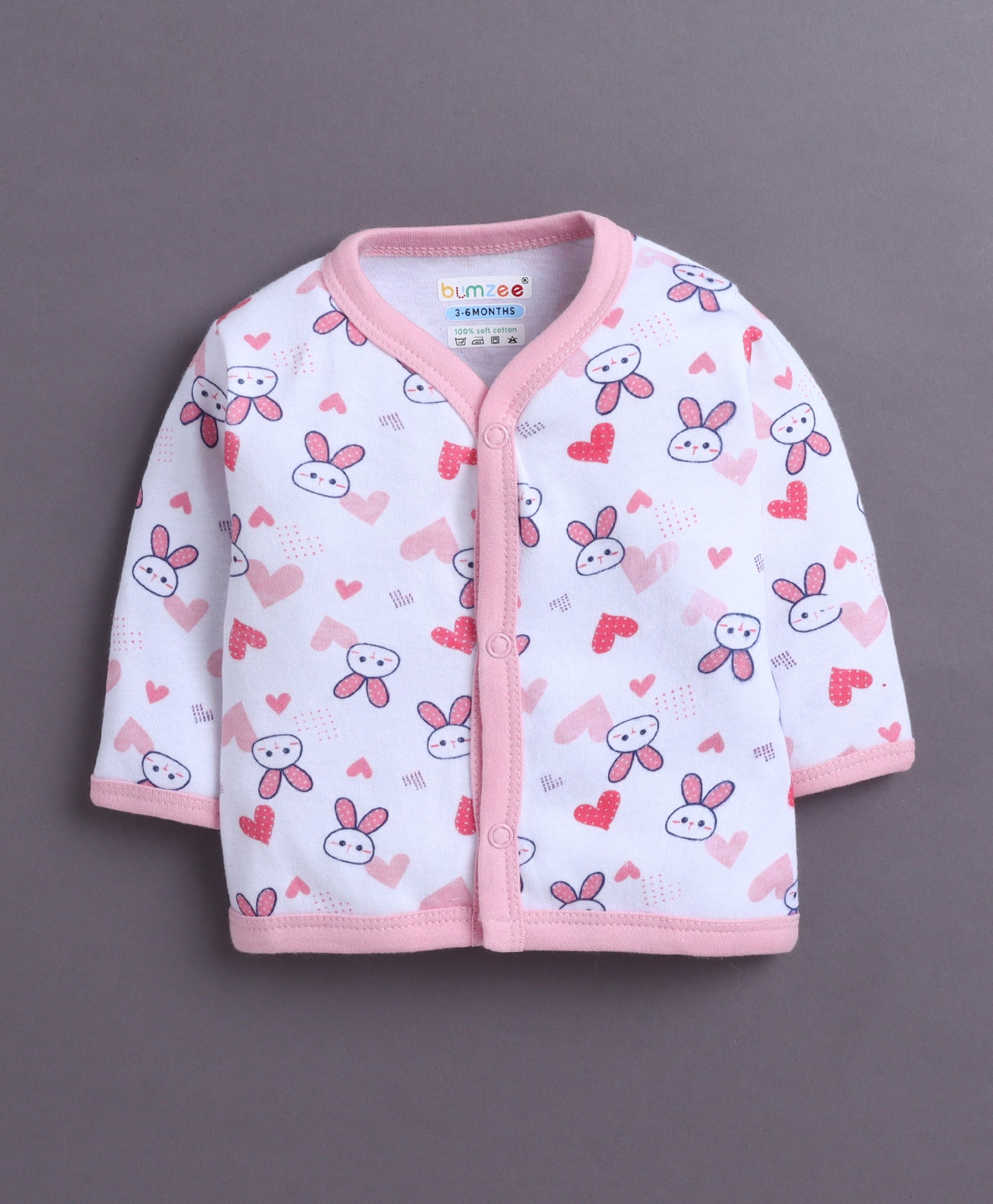 Girls Full Sleeves Jabla Pink & White Pack of 3