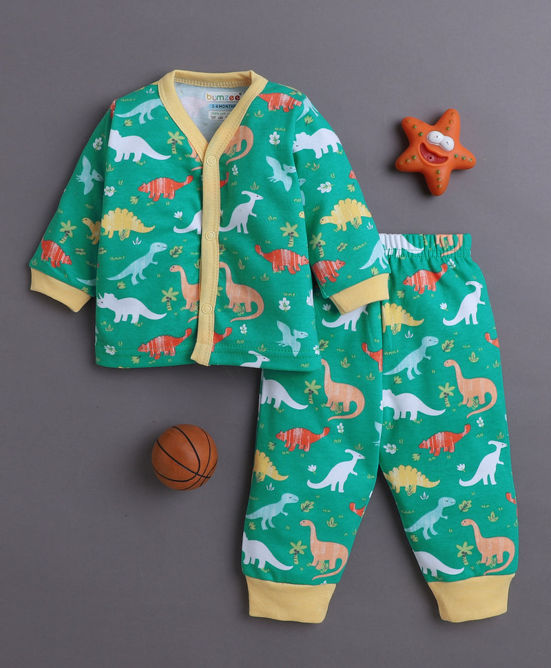 Green Baby Boys Full Sleeves Jabla & Pyjama Set