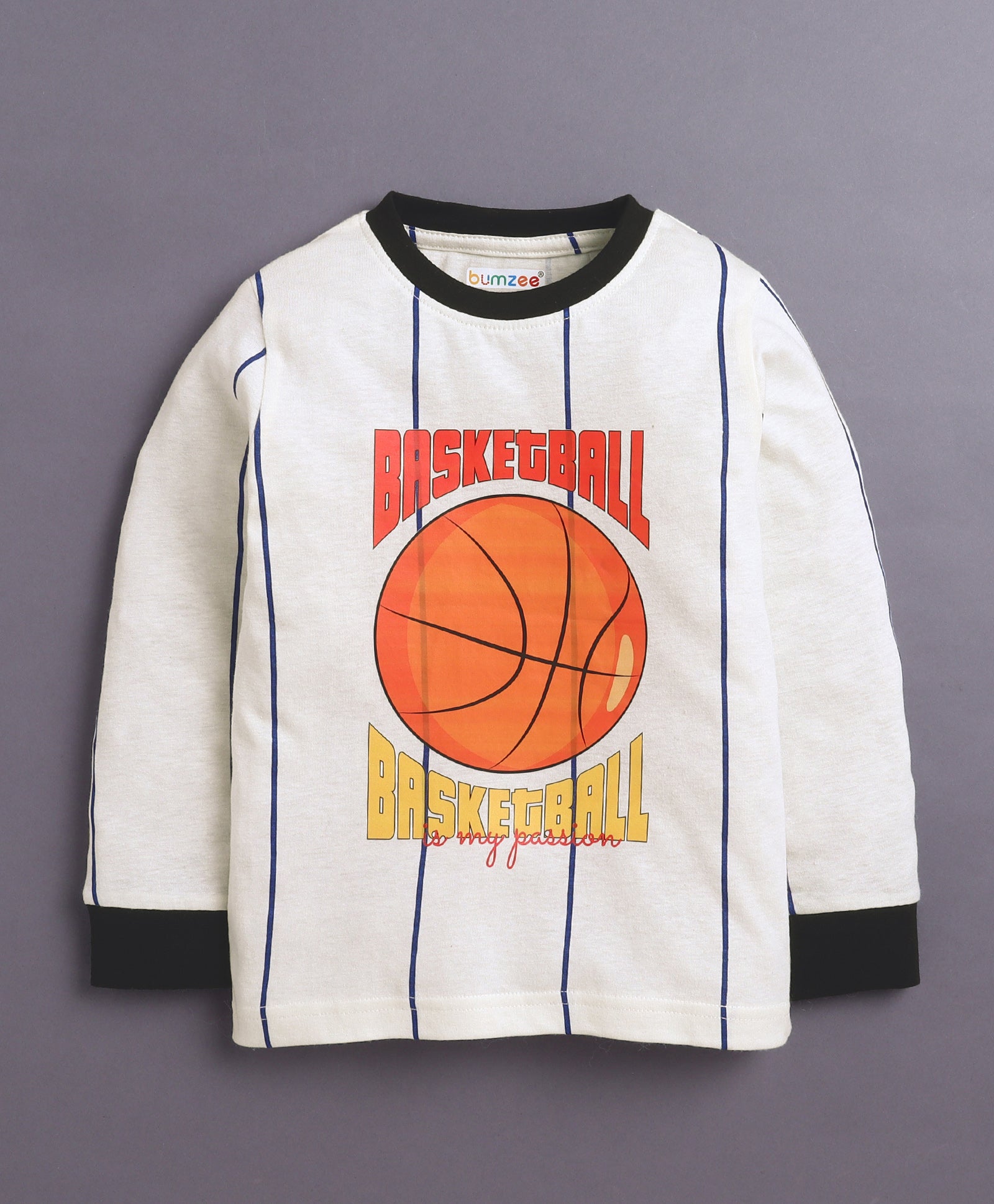 Cream Boys Full Sleeves Cotton T-Shirt & Pyjama Set