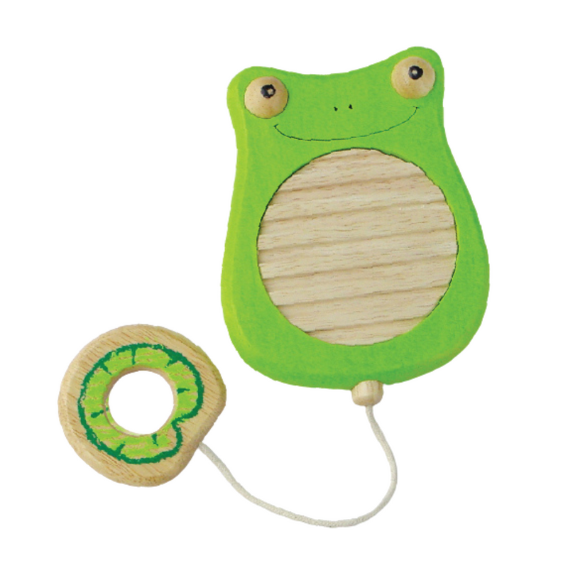 Wooden Toy For Kids: Scratchy Frog Rattle Indoor Toy Made in Thailand