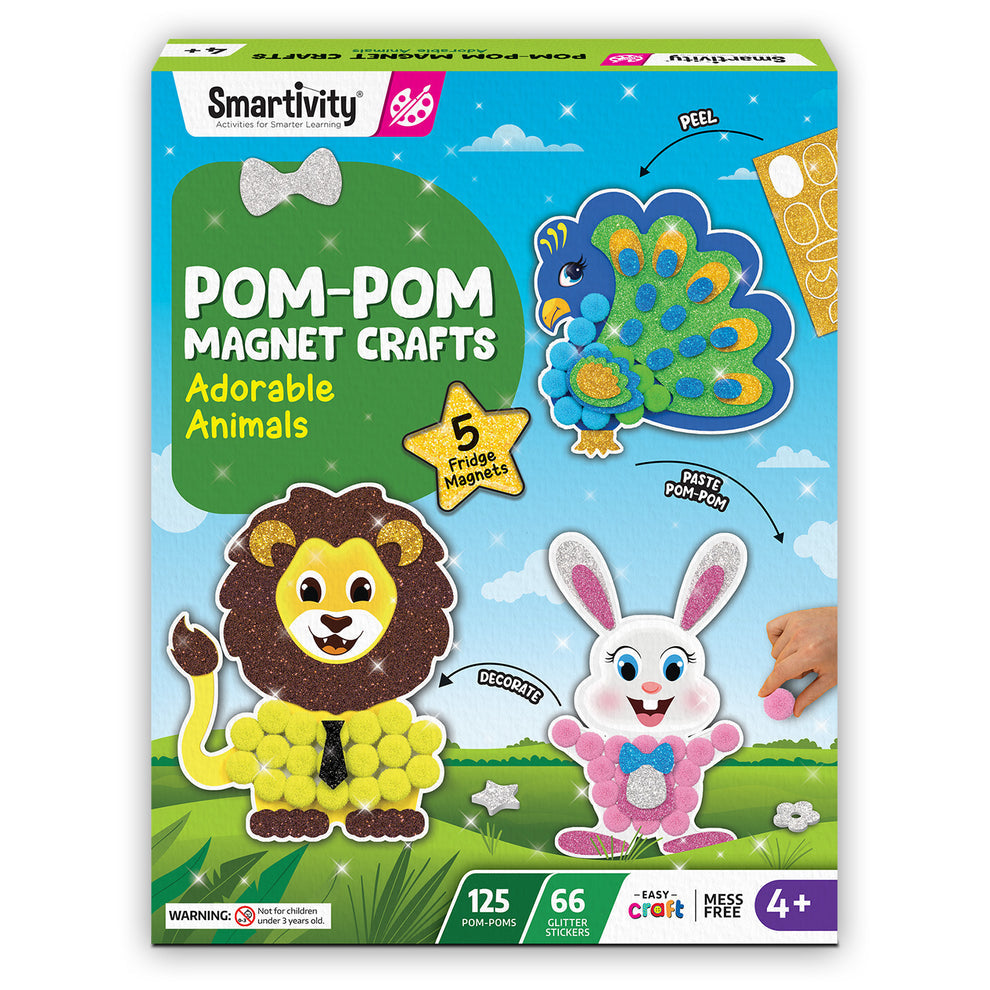 Pom-Pom Magnet Crafts Adorable Animals